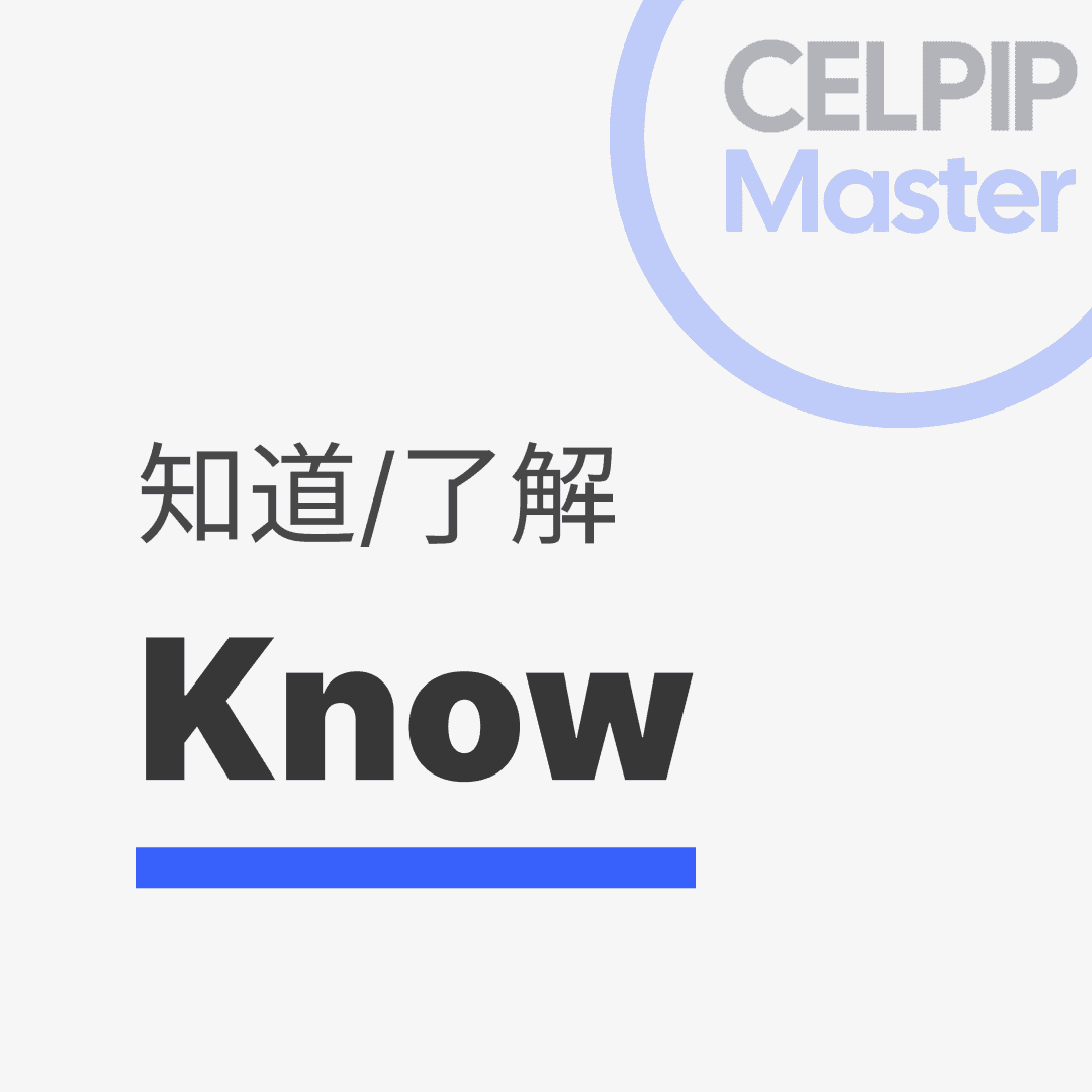 写作替换词 - 知道/了解